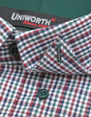 Check Green/Maroon Classic Fit Shirt FS1064RF-15.5