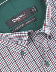 Check Green/Maroon Classic Fit Shirt FS1064RF-15