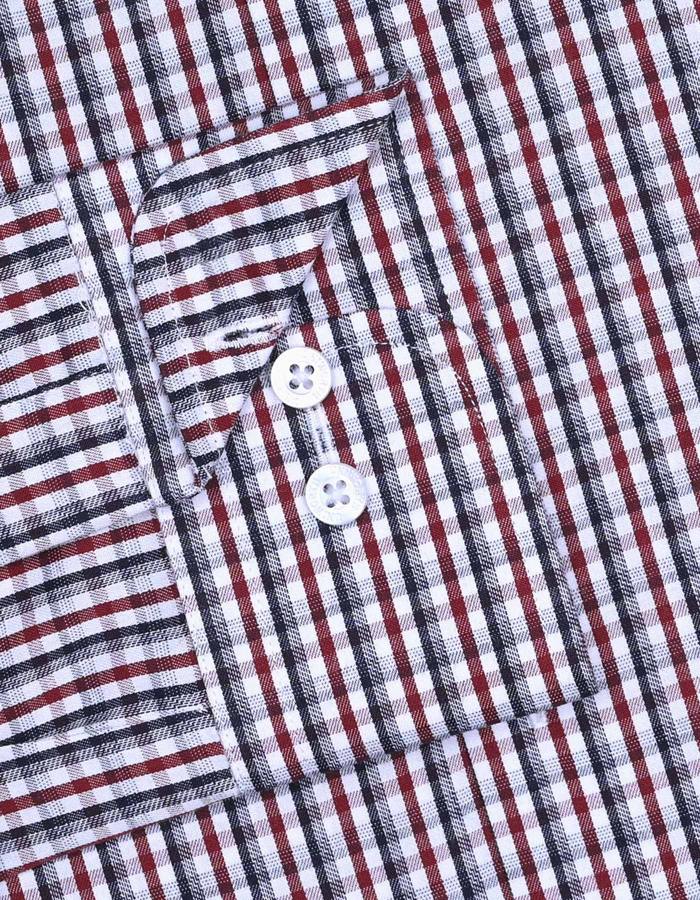 Check Maroon Classic Fit Shirt FS1065RF-15.5