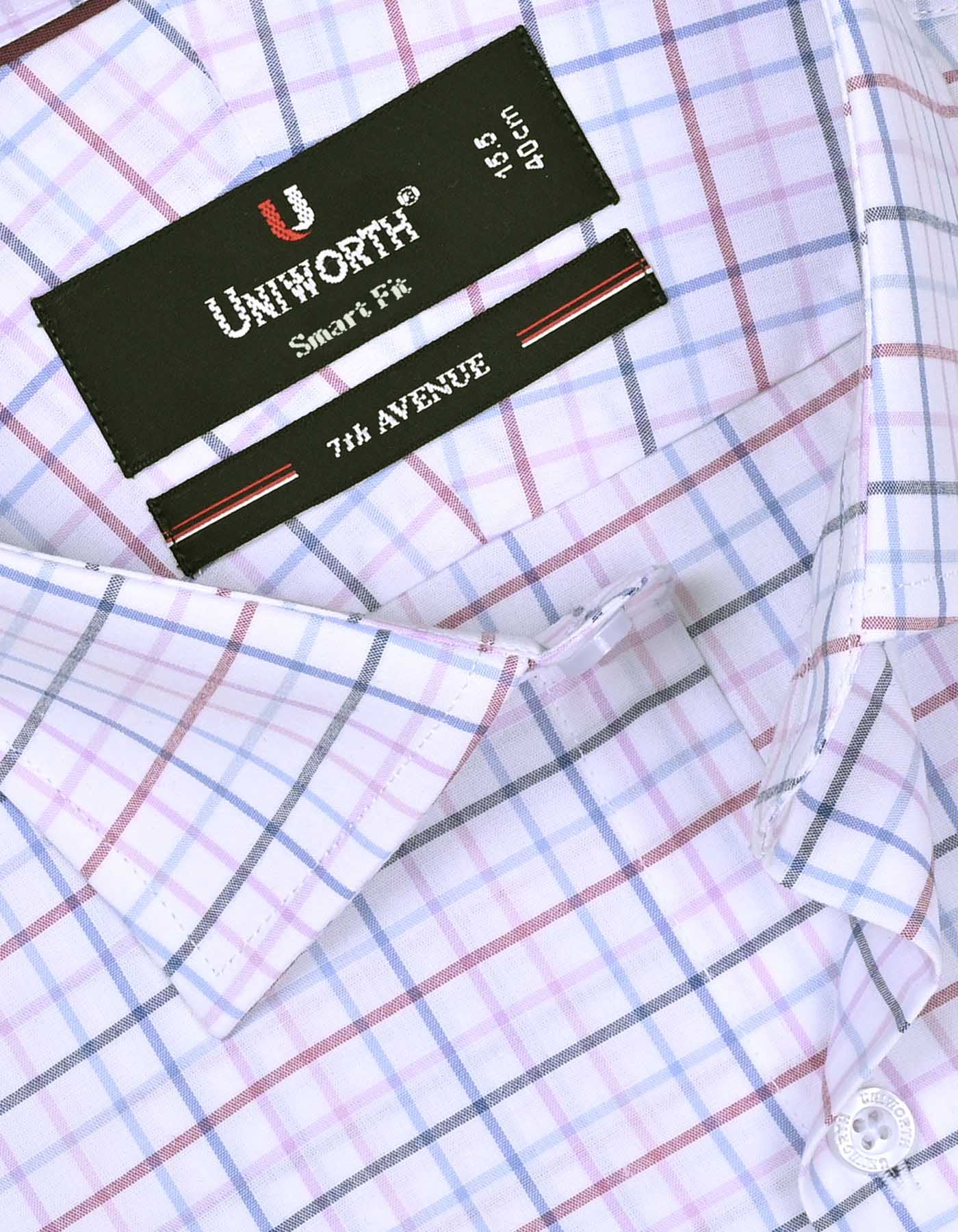 Check Blue Tailored Smart Fit Shirt FS1069SF-15.5