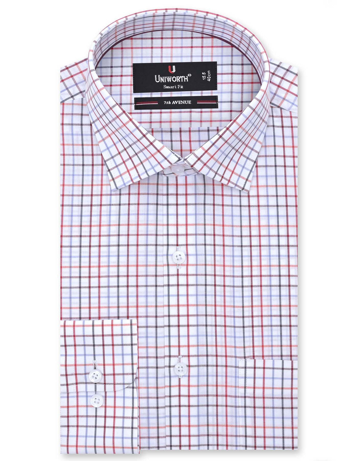 Check Maroon Tailored Smart Fit Shirt FS1071SF-14.5