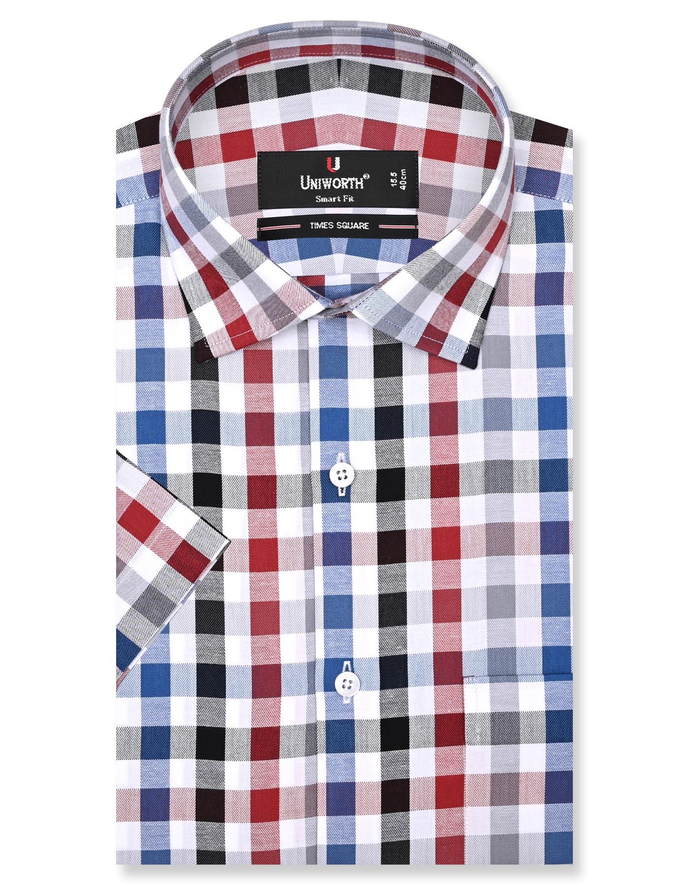 Check Black Tailored Smart Fit Shirt FS1073SH-14.5