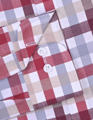 Check Maroon Classic Fit Shirt FS1074RF-15.5