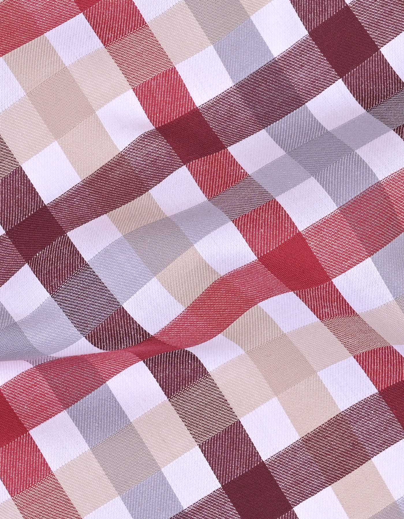 Check Maroon Classic Fit Shirt FS1074RF-16