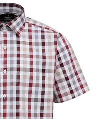 Check Maroon Tailored Smart Fit Shirt FS1074SH-15.5