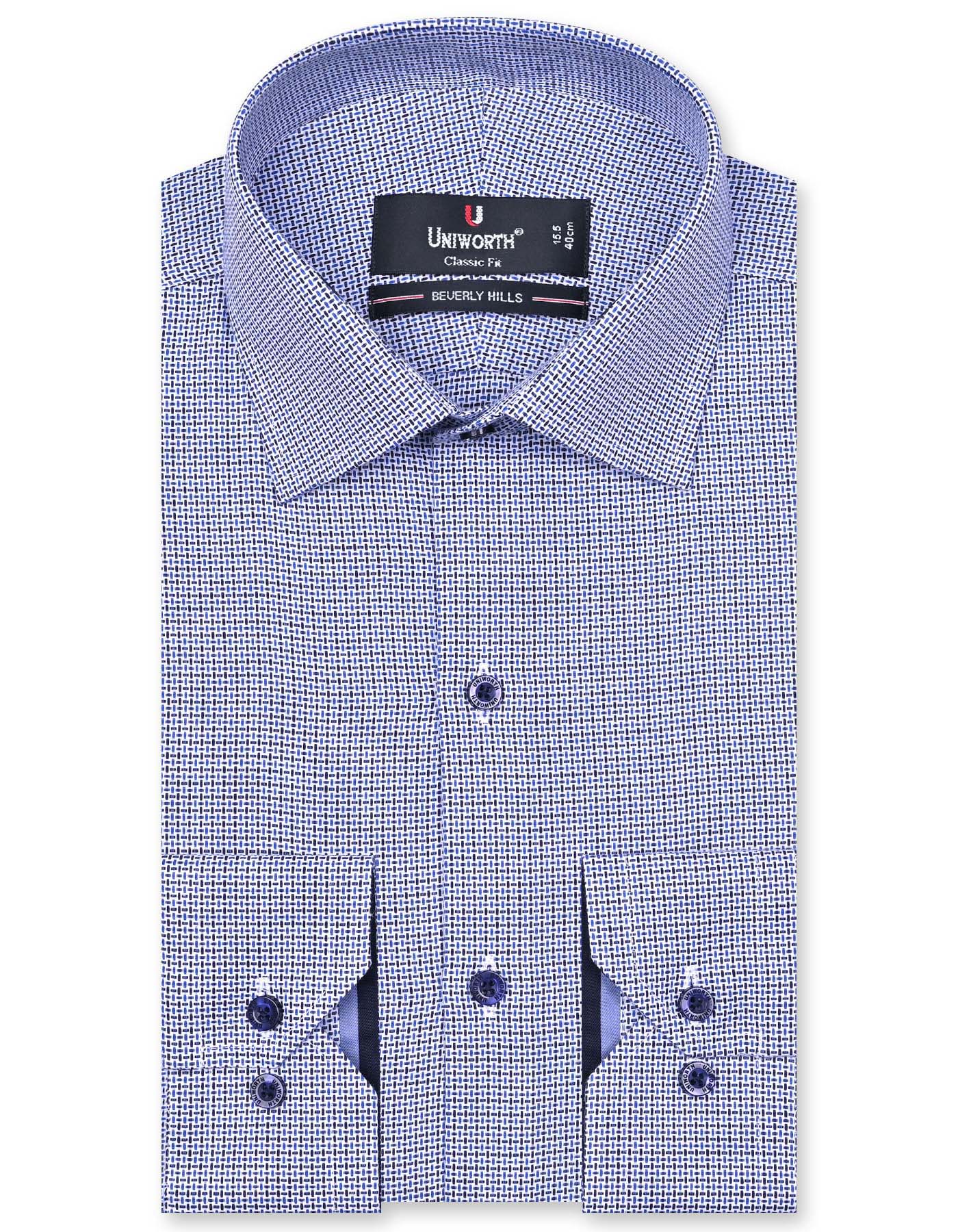 Self Navy Classic Fit Shirt FS1076-1RF-14.5