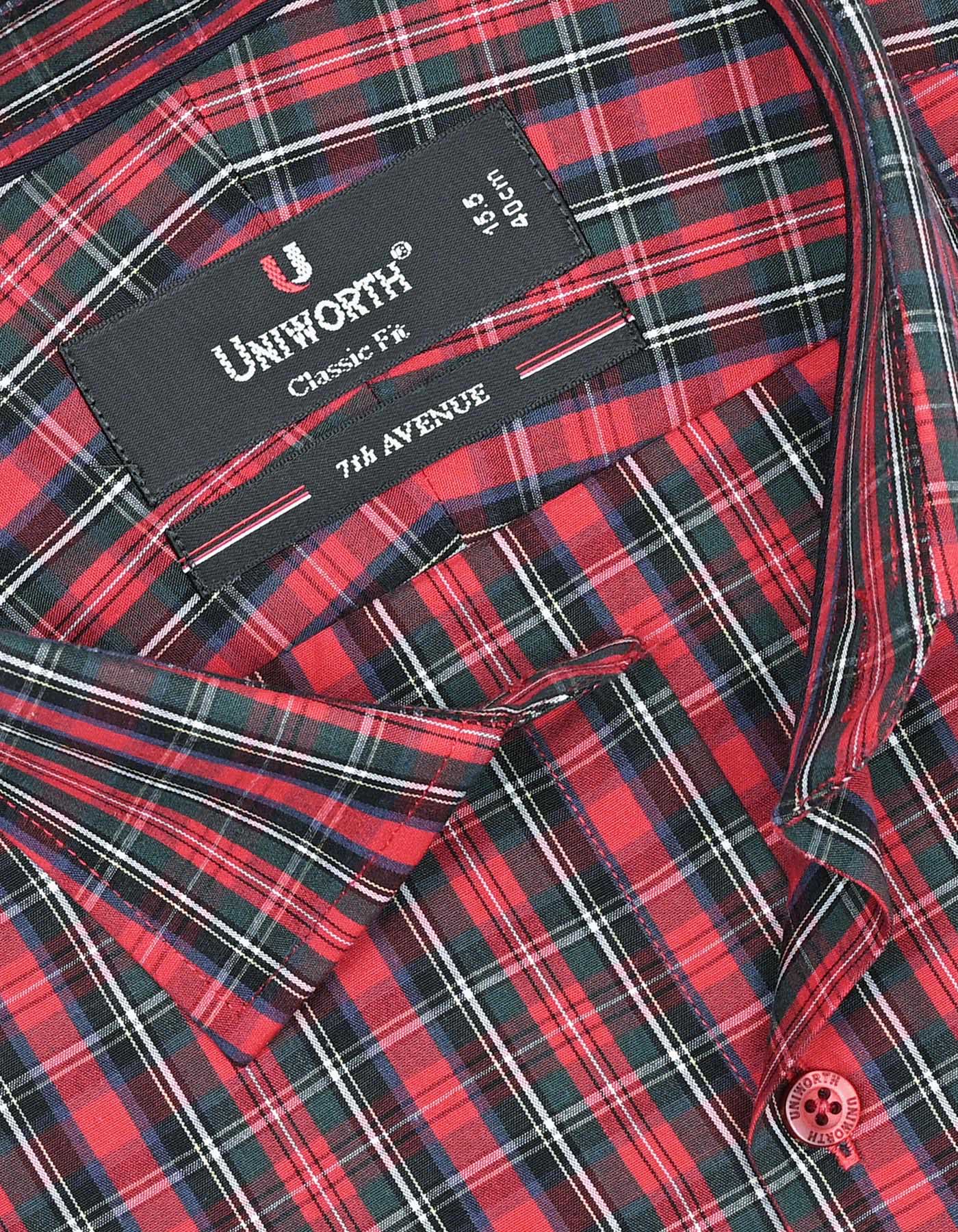 Check Red Classic Fit Shirt FS1077RF-15