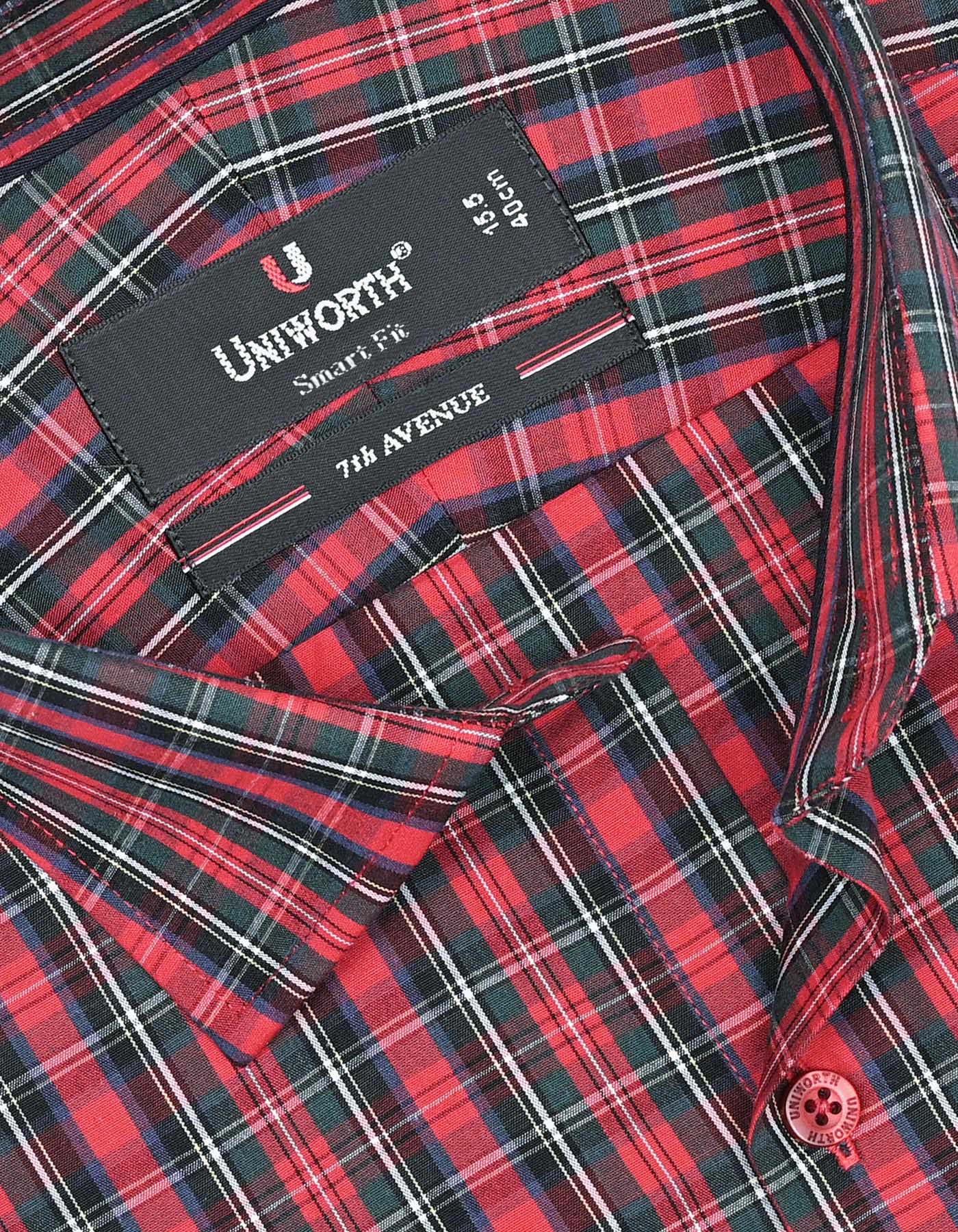 Check Red Tailored Smart Fit Shirt FS1077SF-15