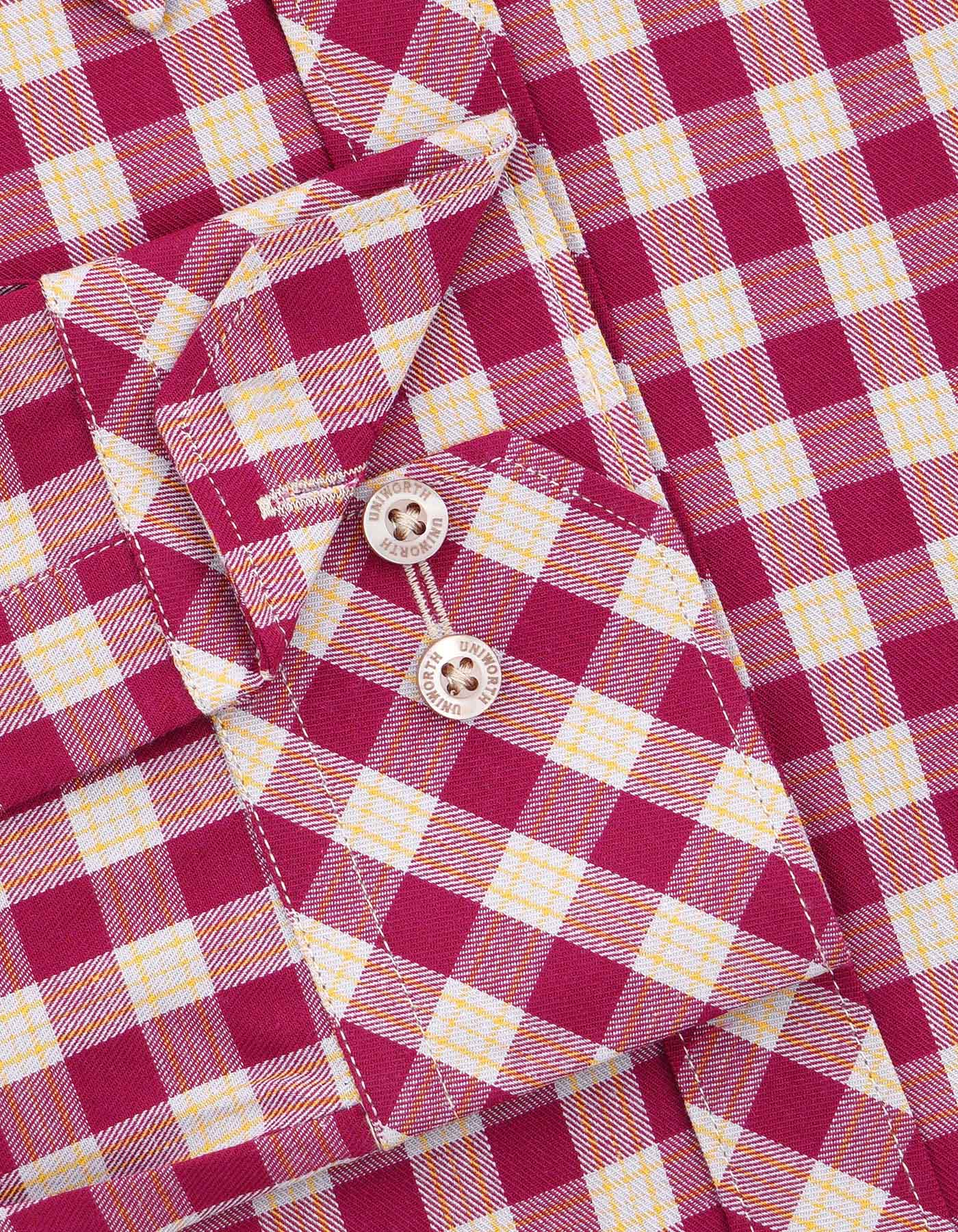 Check Burgundy Tailored Smart Fit Shirt FS1078-1SF-16.5