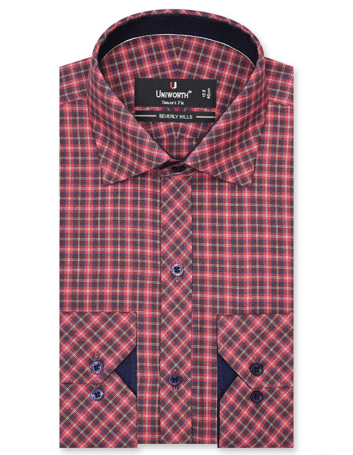 Check Red Tailored Smart Fit Shirt FS1080SF-14.5