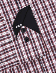 Check Maroon Classic Fit Shirt FS1081-3RF-15.5