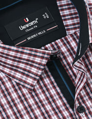 Check Maroon Classic Fit Shirt FS1081-3RF-15