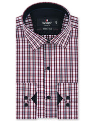 Check Maroon Classic Fit Shirt FS1081-3RF-14.5