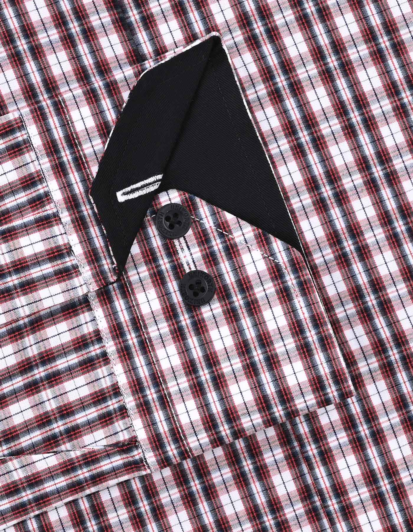 Check Maroon Tailored Smart Fit Shirt FS1081-3SF-15.5