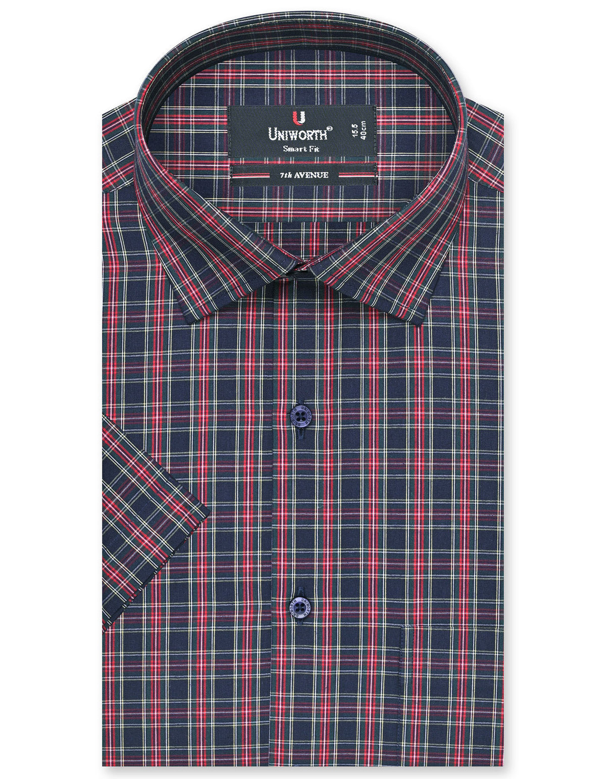 Check Navy Tailored Smart Fit Shirt FS1084SH-14.5