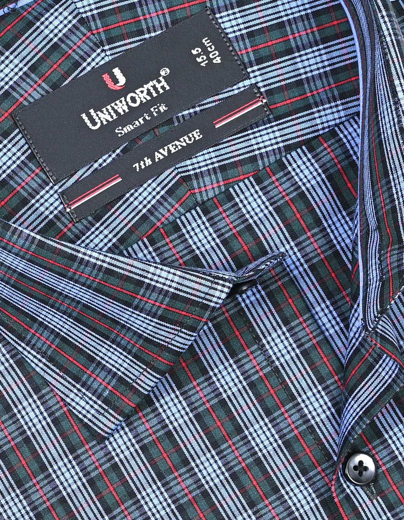 Check D Green Tailored Smart Fit Shirt FS1085SF-15