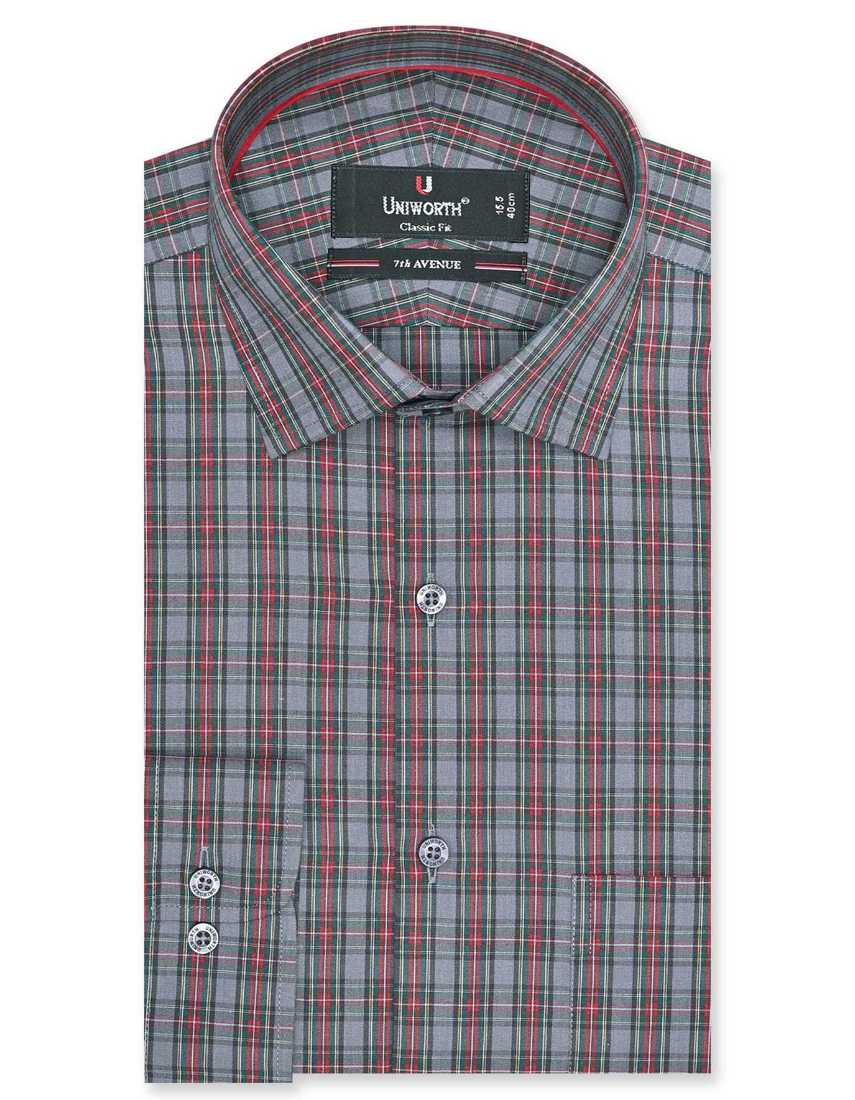 Check Grey Classic Fit Shirt FS1086RF-14.5