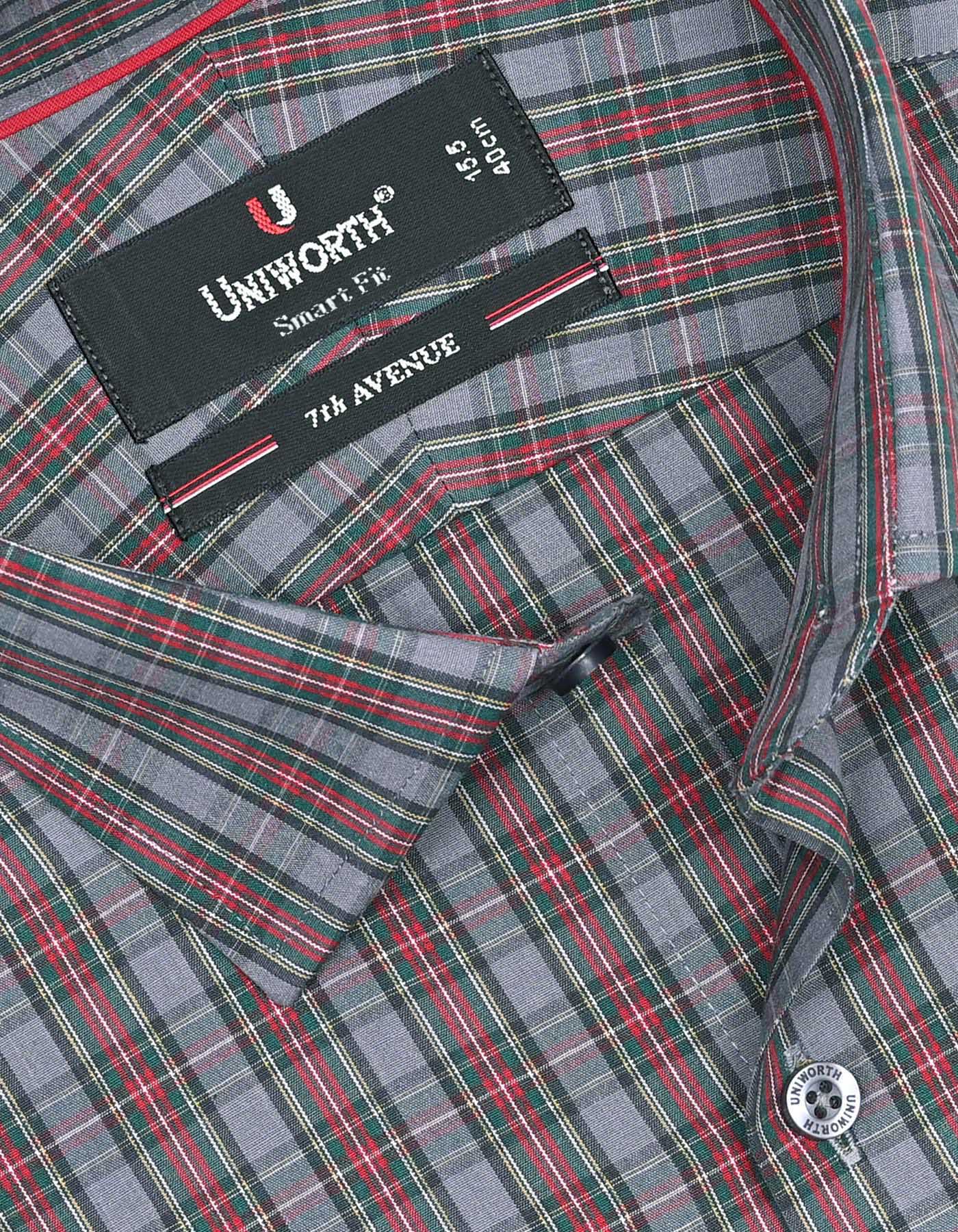 Check Grey Tailored Smart Fit Shirt FS1086SF-15