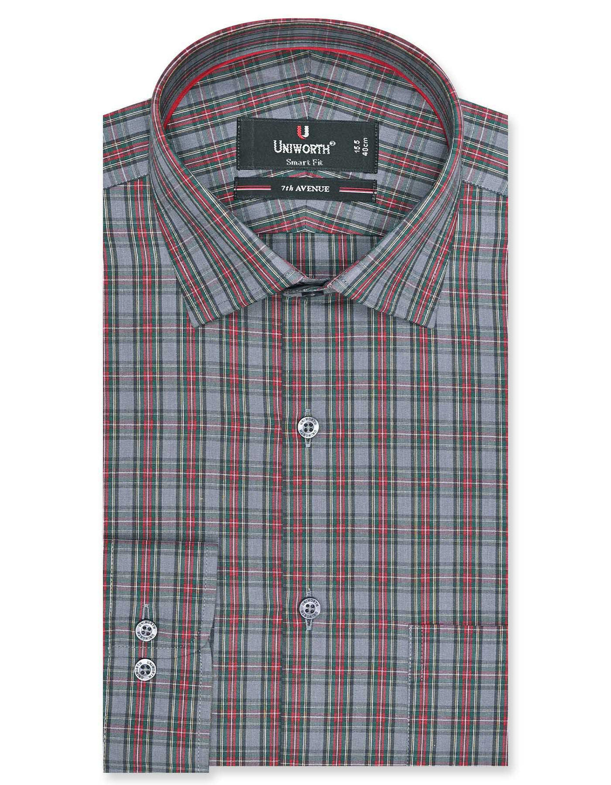 Check Grey Tailored Smart Fit Shirt FS1086SF-14.5
