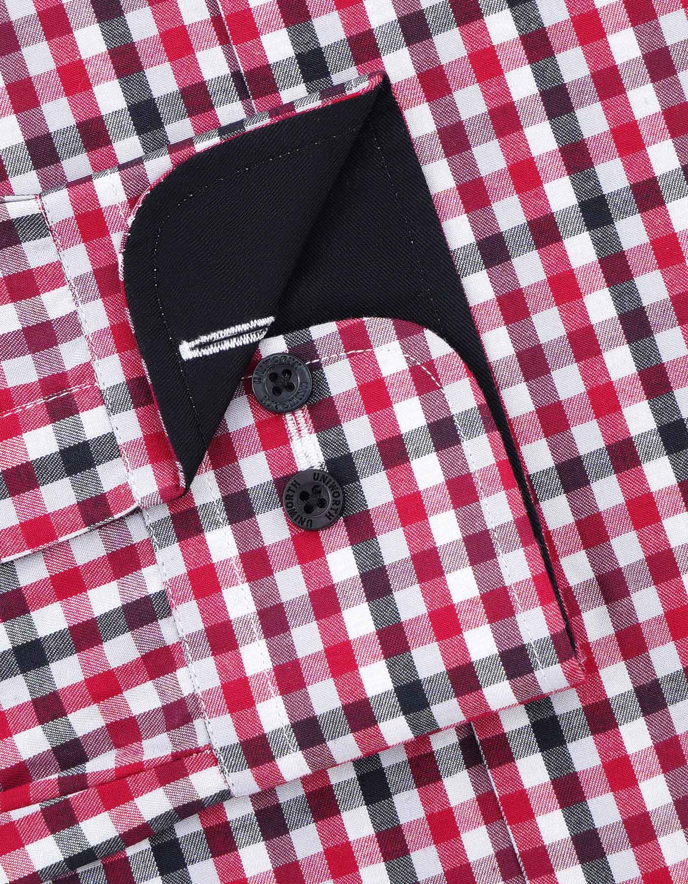 Check Maroon Classic Fit Shirt FS1087RF-15.5