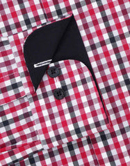 Check Maroon Tailored Smart Fit Shirt FS1087SF-15.5