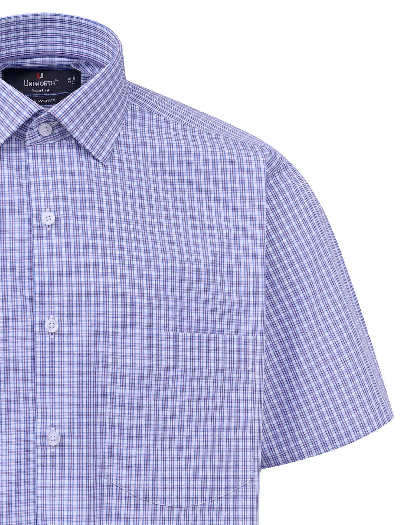 Check Blue Tailored Smart Fit Shirt FS1091SH-15.5