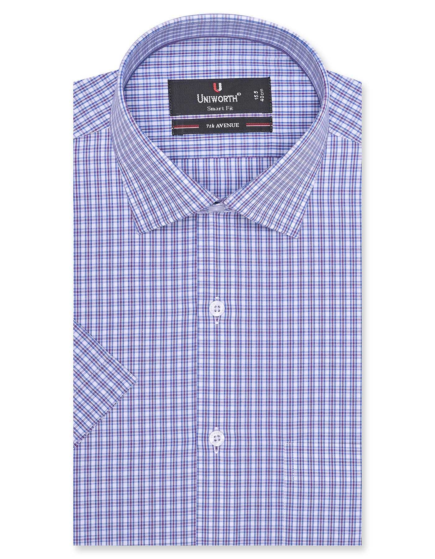 Check Blue Tailored Smart Fit Shirt FS1091SH-14.5