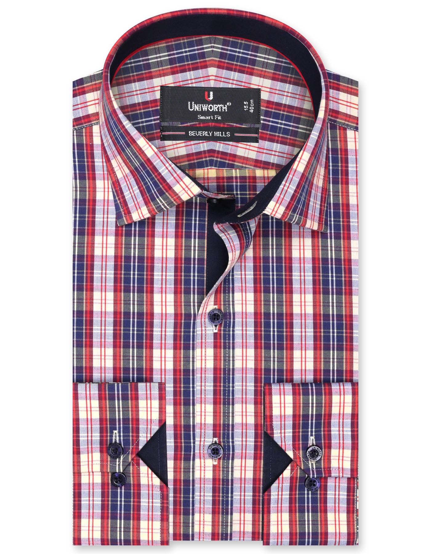 Check Yellow Tailored Smart Fit Shirt FS1092SF-14.5