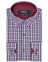 Check Navy Tailored Smart Fit Shirt FS1093SF-14.5