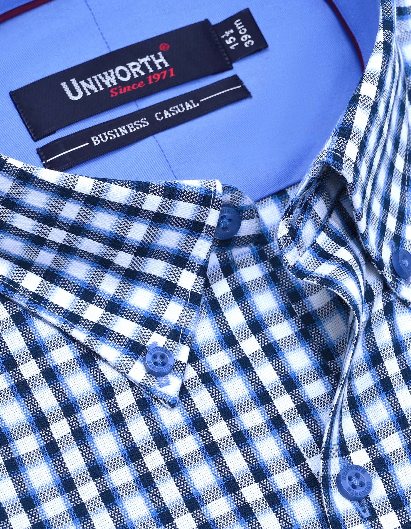 Check Blue Tailored Smart Fit Shirt FS1094SF-15