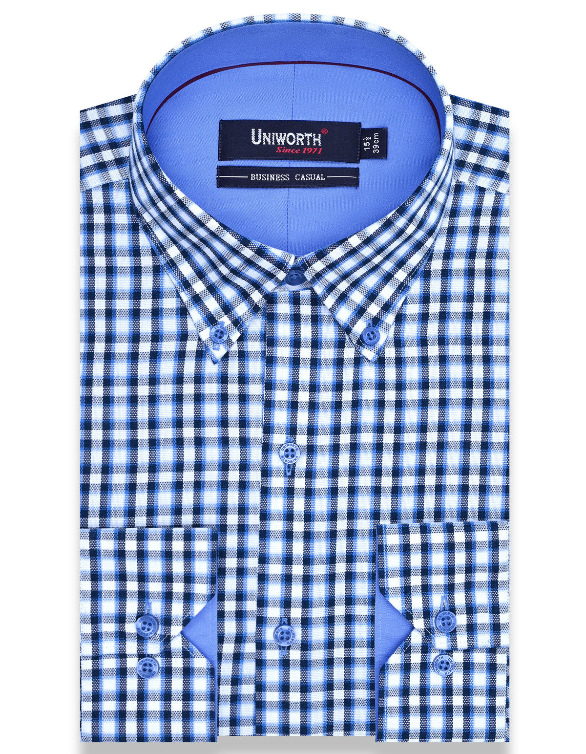 Check Blue Tailored Smart Fit Shirt FS1094SF-14.5