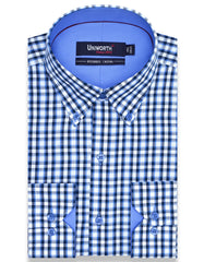Check Blue Tailored Smart Fit Shirt FS1094SF-14.5