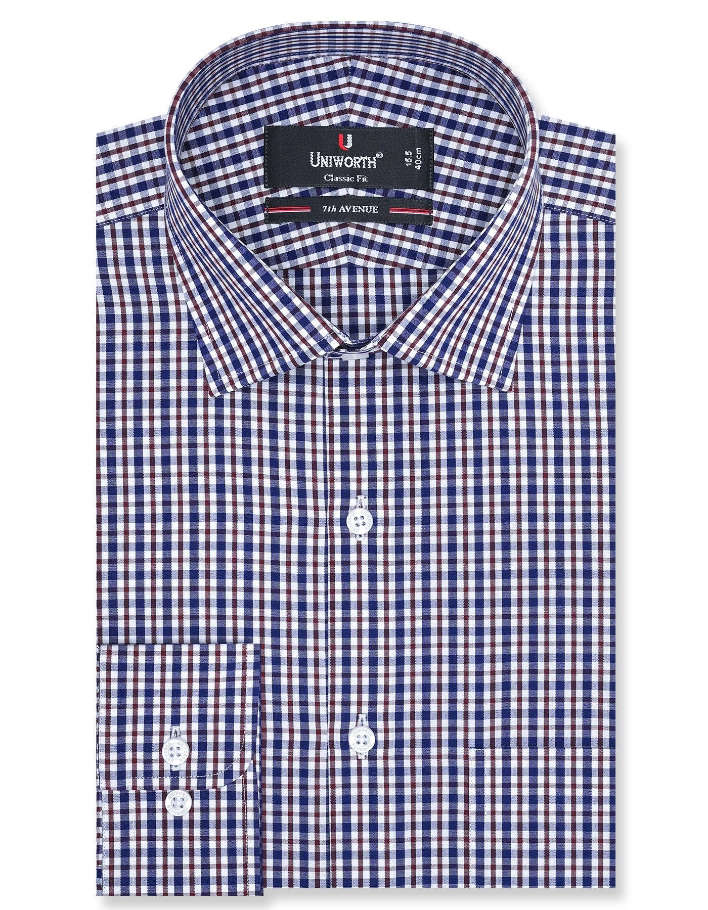 Check Brown Classic Fit Shirt FS1095RF-14.5