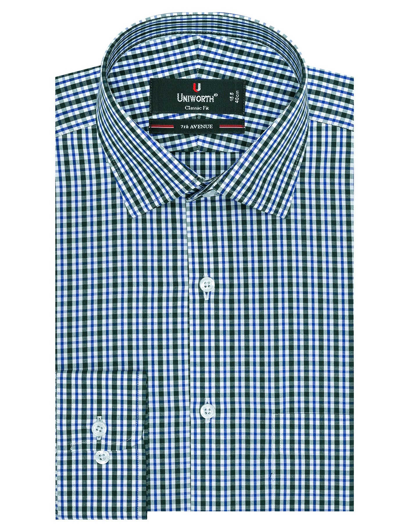 Check Green Classic Fit Shirt FS1096RF-14.5