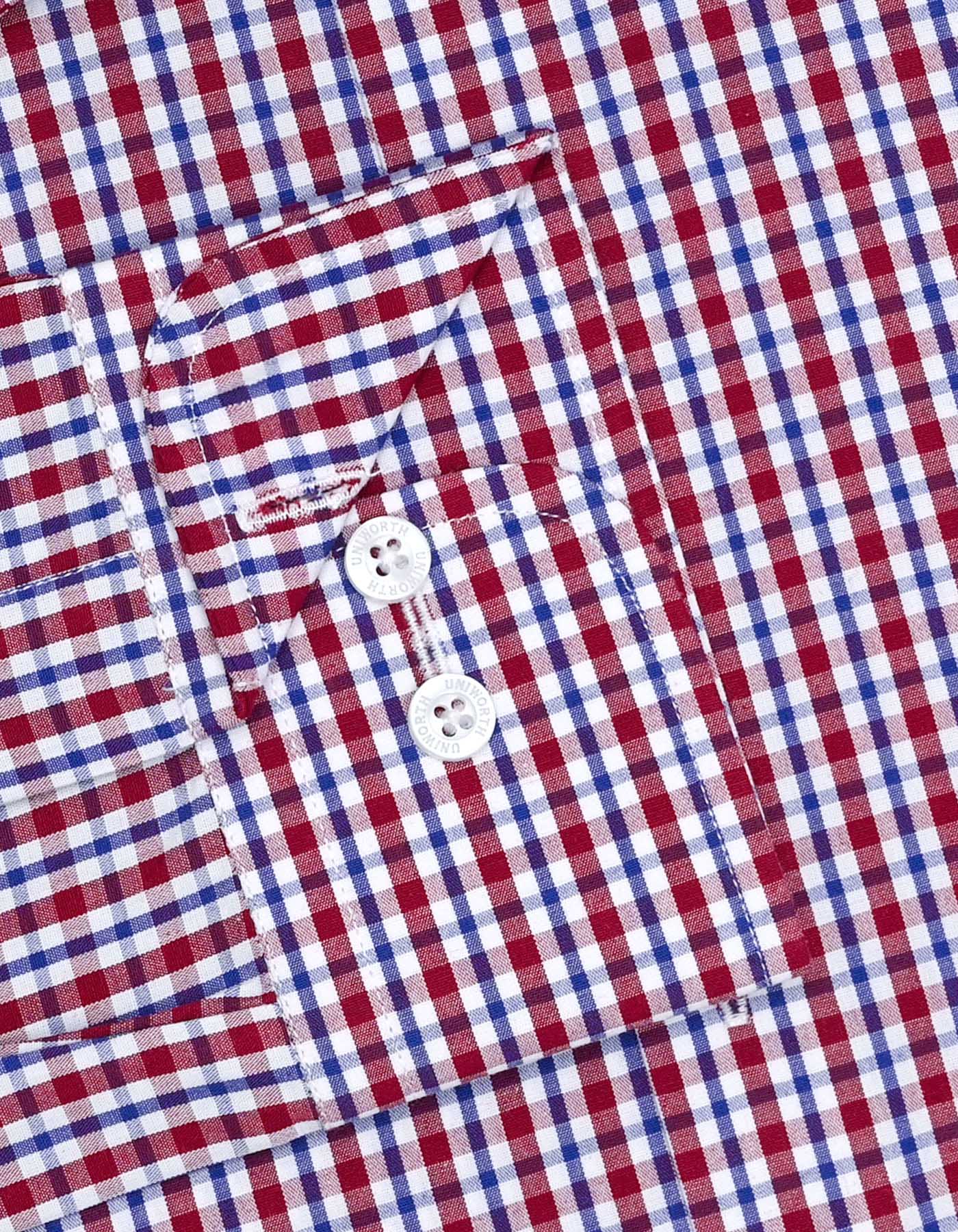 Check Maroon Classic Fit Shirt FS1097RF-15.5
