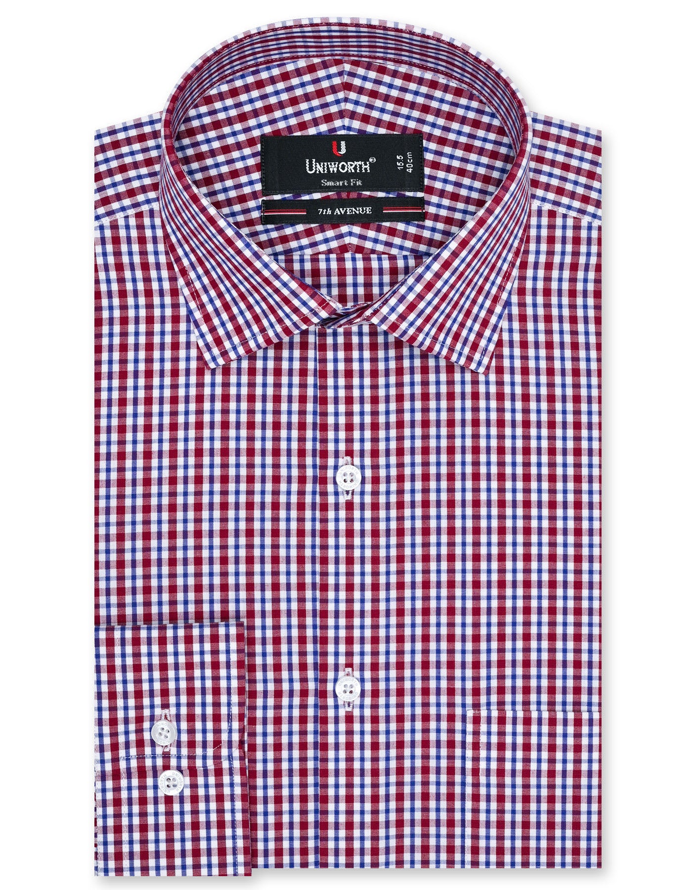 Check Maroon Tailored Smart Fit Shirt FS1097SF-14.5