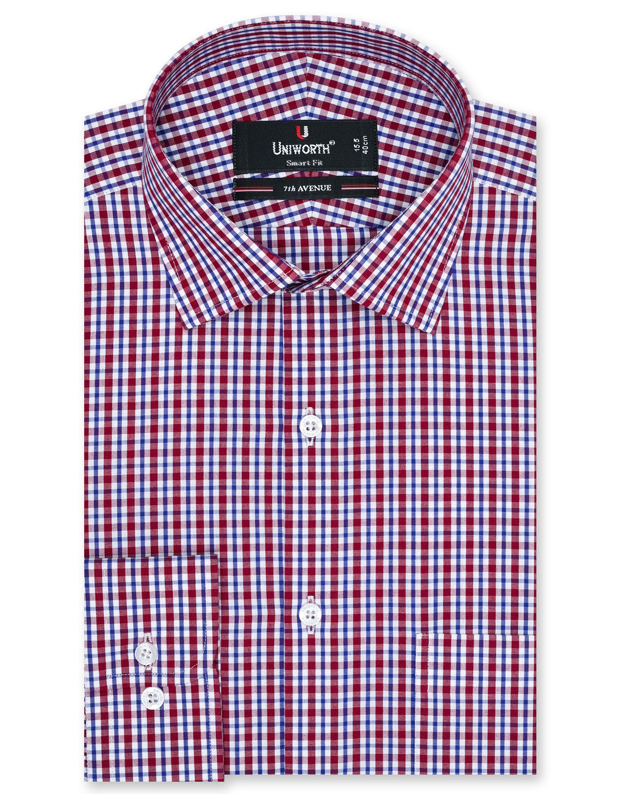 Check Maroon Tailored Smart Fit Shirt FS1097SF-14.5