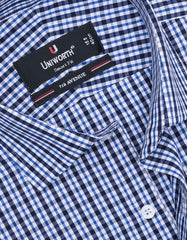 Check Navy Tailored Smart Fit Shirt FS1098-1SF-15