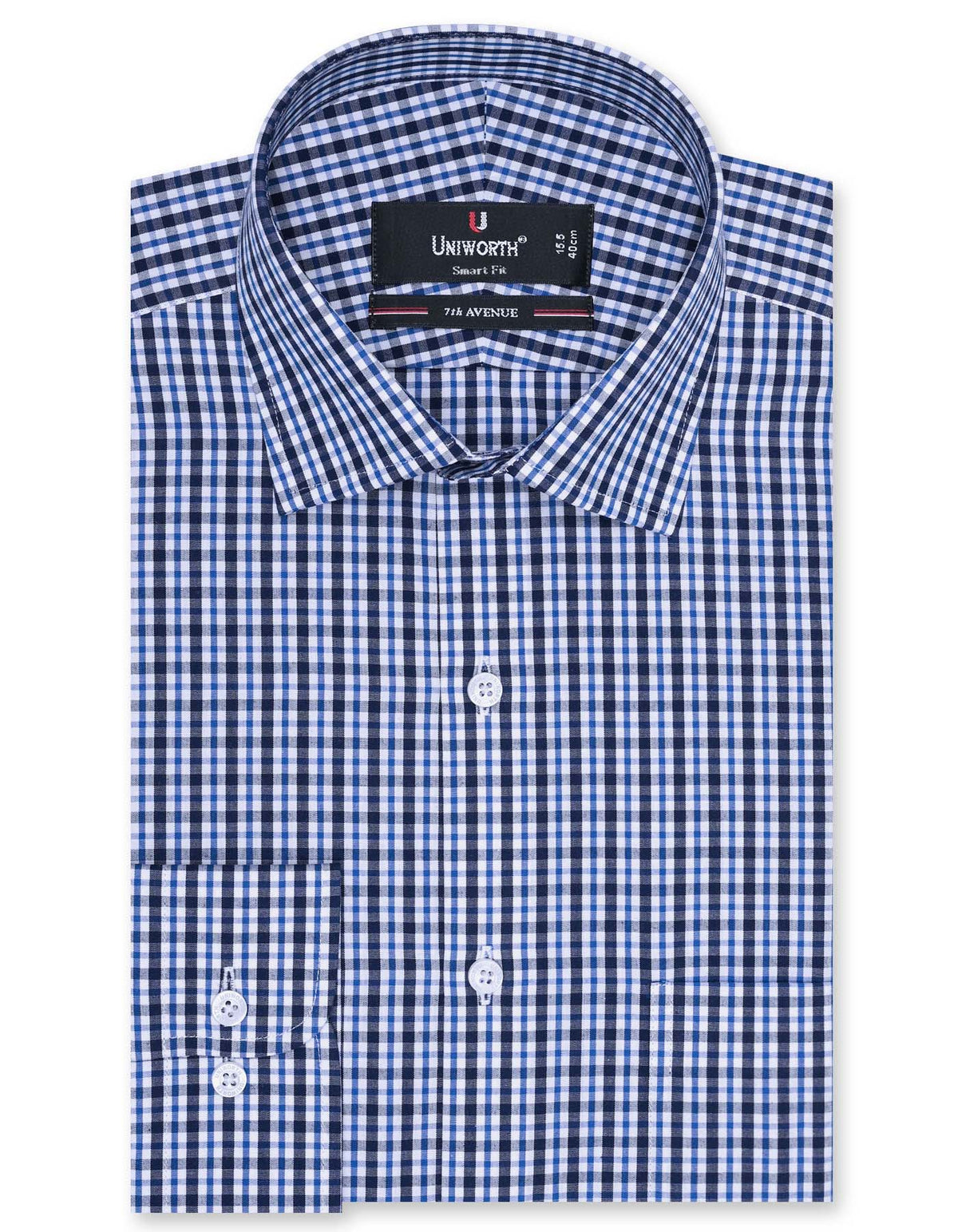Check Navy Tailored Smart Fit Shirt FS1098-1SF-14.5
