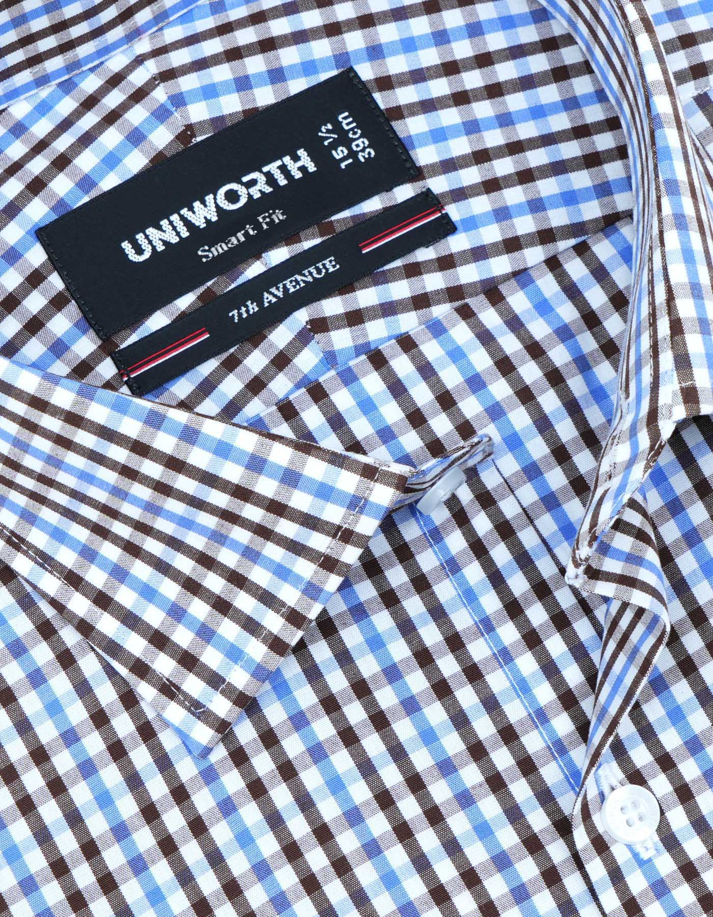 Check Brown Tailored Smart Fit Shirt FS1100-1SF-15
