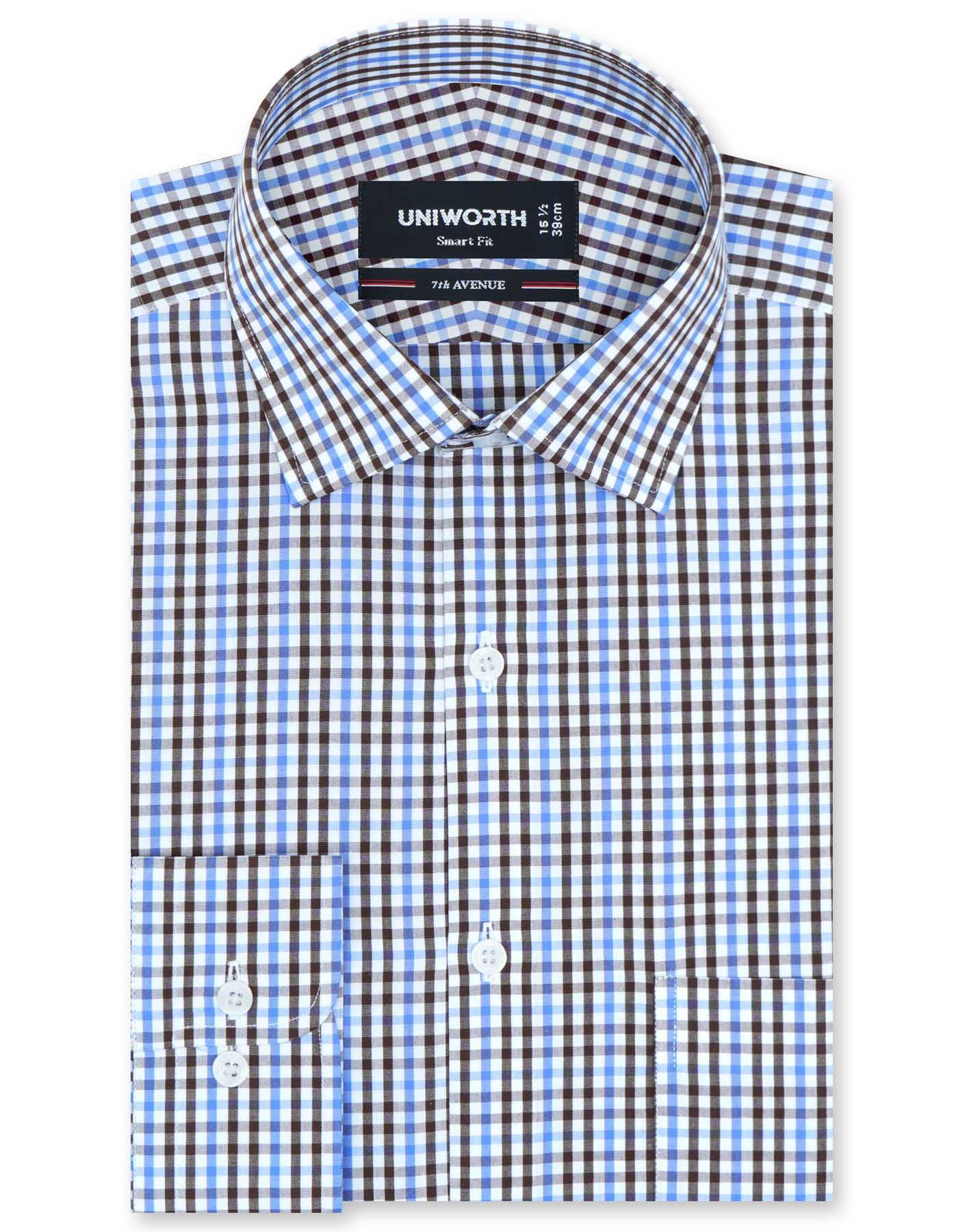 Check Brown Tailored Smart Fit Shirt FS1100-1SF-14.5