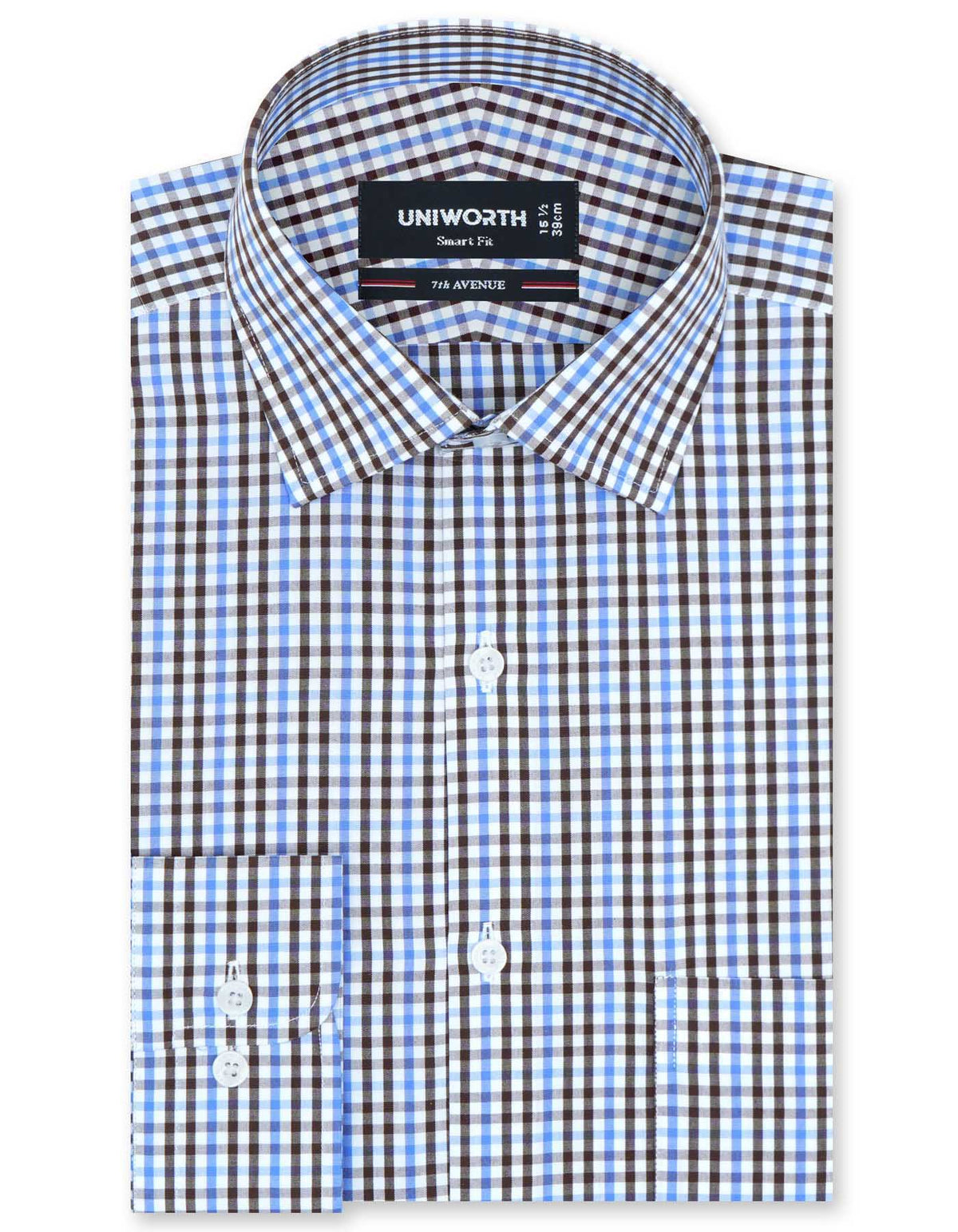 Check Brown Tailored Smart Fit Shirt FS1100-1SF-14.5