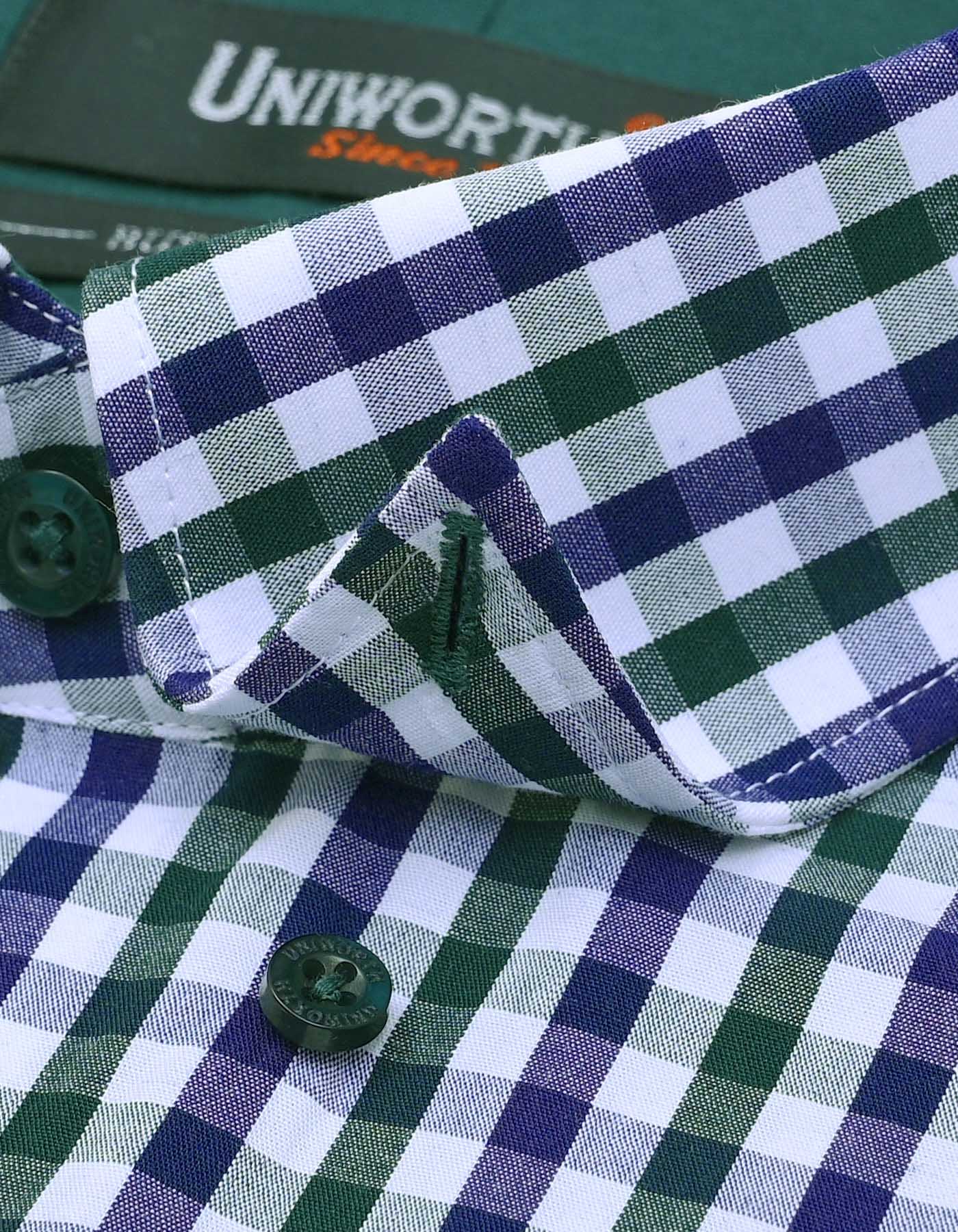 Check D Green Tailored Smart Fit Shirt FS1101SF-15.5