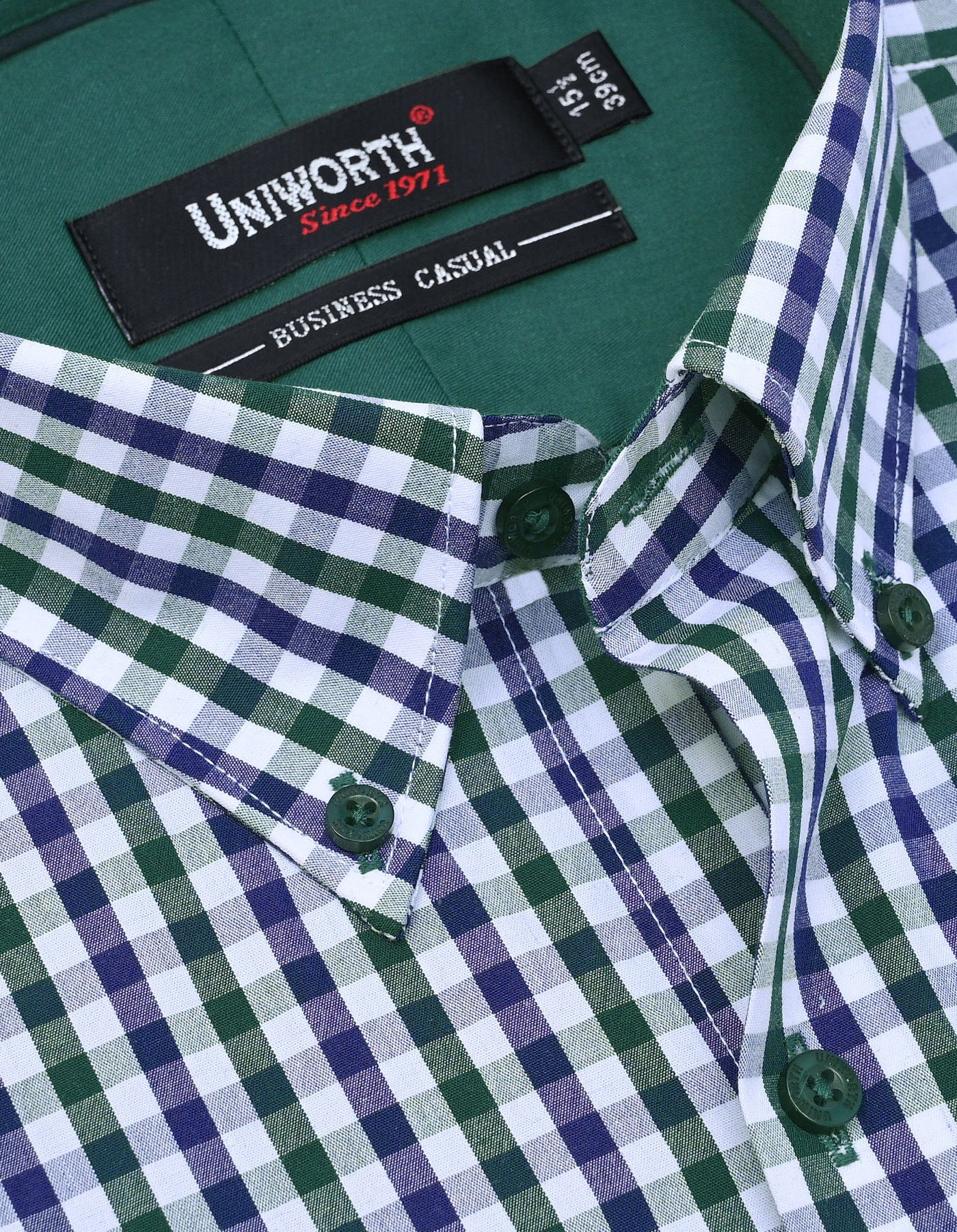 Check D Green Tailored Smart Fit Shirt FS1101SF-15