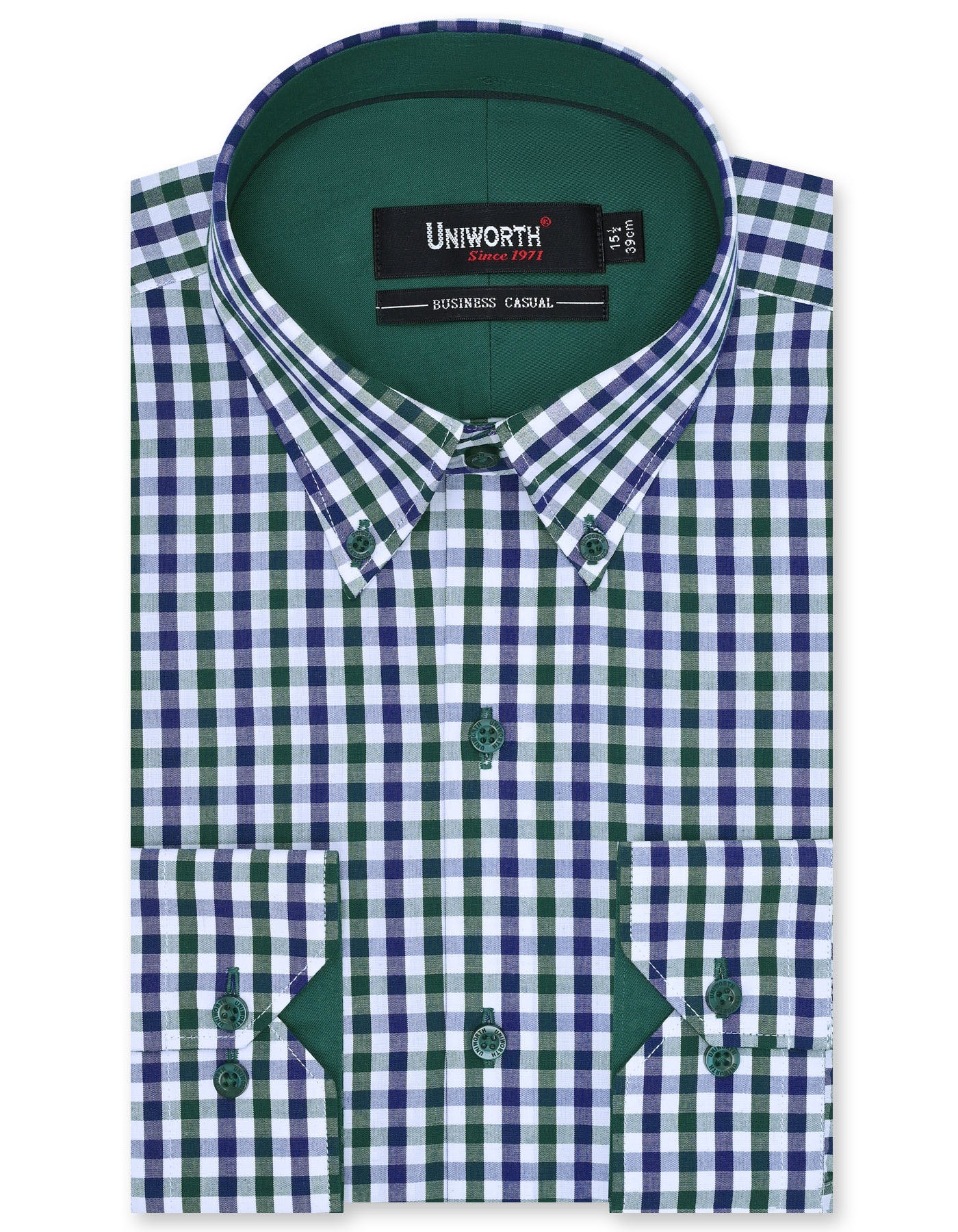 Check D Green Tailored Smart Fit Shirt FS1101SF-14.5