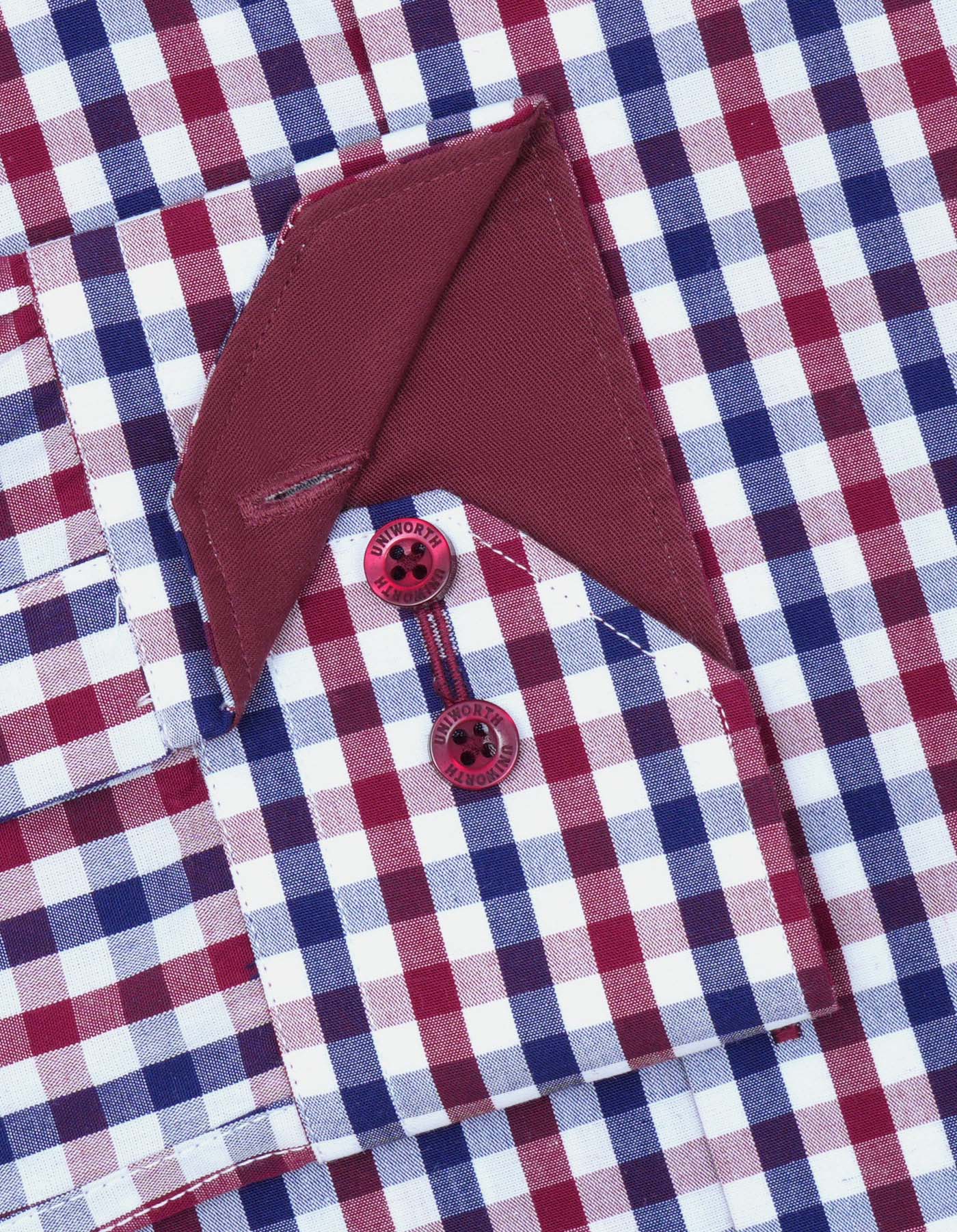 Check Maroon Tailored Smart Fit Shirt FS1102SF-15.5