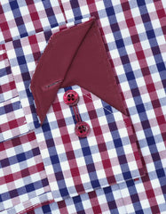 Check Maroon Tailored Smart Fit Shirt FS1102SF-15.5