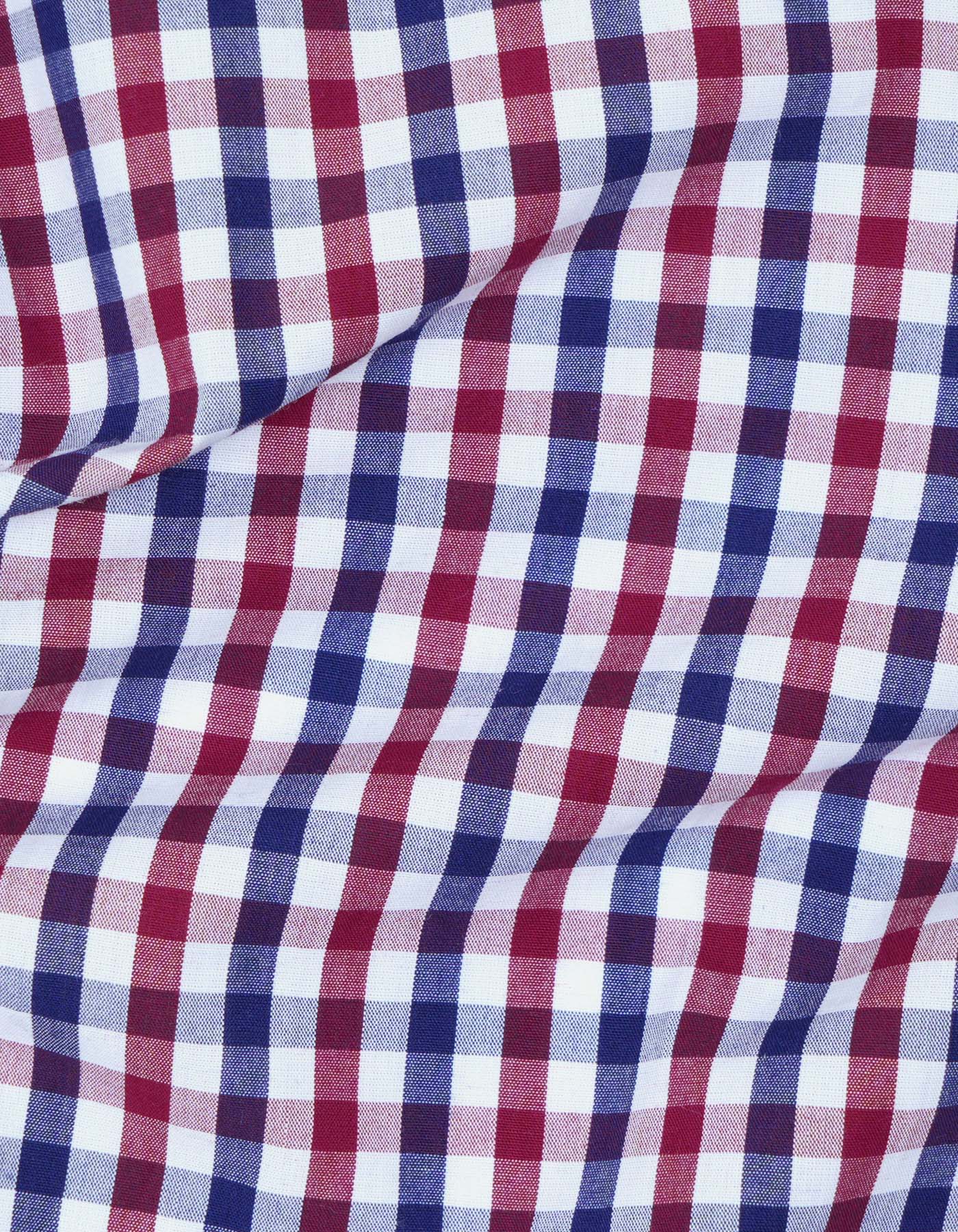 Check Maroon Tailored Smart Fit Shirt FS1102SF-16.5