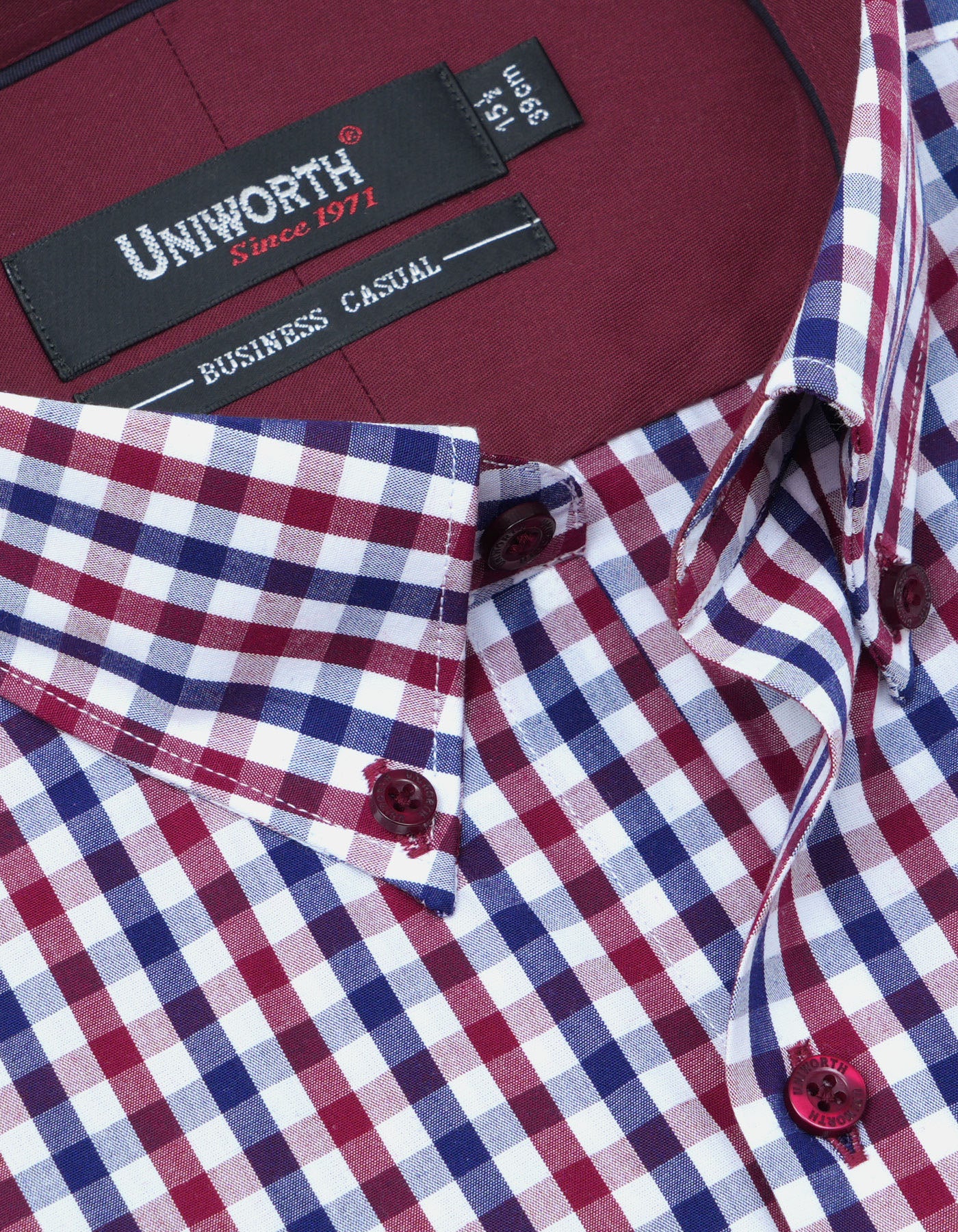 Check Maroon Tailored Smart Fit Shirt FS1102SF-15