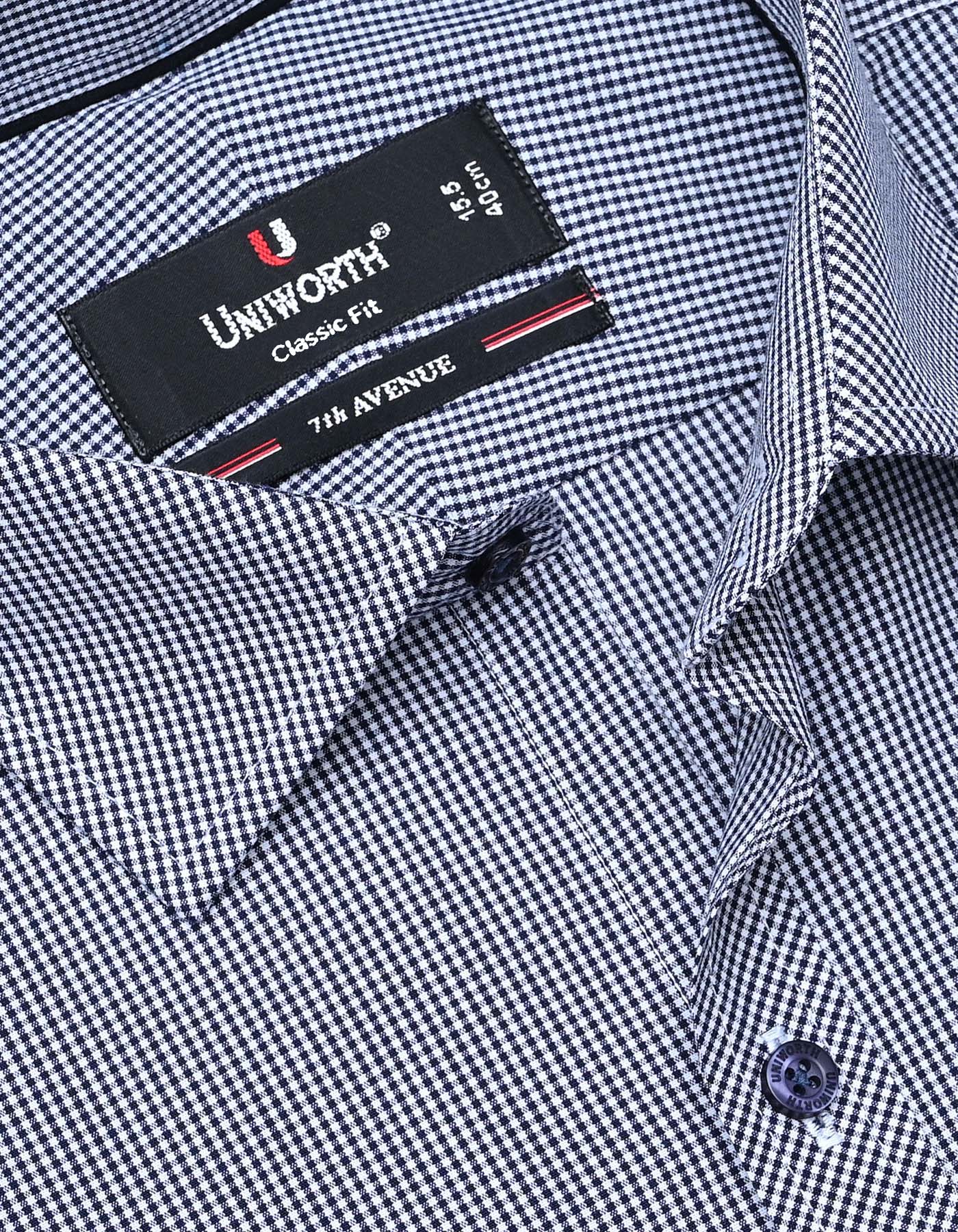 Check Navy Classic Fit Shirt FS1104RF-15